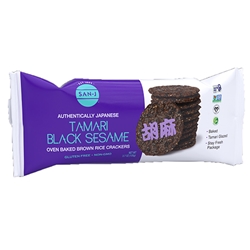 San J Tamari Black Sesame Brown Rice Crackers Sauce